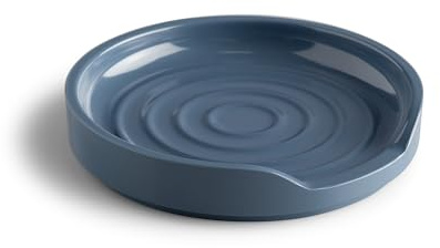 Zeal Circular Spoon Rest, Melamine Spoon Holder for Kitchen Worktops, Utensil Rest & Tea Bag Tidy Dish, 12cm (Provence Blue)