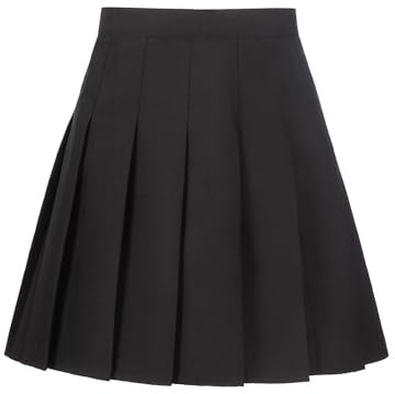 Women's Pleated Skirts Black Skirt with Built-in Shorts Mini Club Y2k High Wiast Stretchy Tennis Skater A-line Skirt Size S