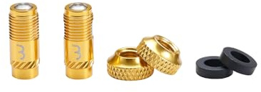 BBB Cycling CoreCap Ventilkappen-Set (2 Stück) – Innovativer Ersatz für Presta-Ventileinsätze, bis zu 300% mehr Luftstrom, Ideal für Tubeless, MTB, Rennrad & E-Bike BTI-165 Gold