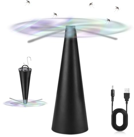 mizikuu USB Ventilador Repelente de Moscas, Espanta Moscas para Mesa Fly Repeller Remedio Anti Moscas Protectores de Moscas Antimoscas para Exterior Interior Bares Cocinas Terrazas Picnic