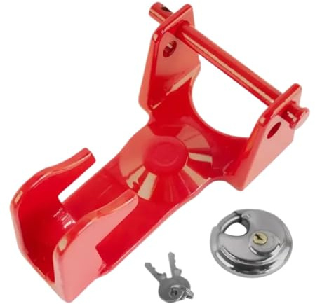 RMXGZQ Serrure de remorque à col de Cygne avec Cadenas à clé, modèle TL-50, Compatible avec Les remorques Lourdes, Les transporteurs de bétail, Les Camping-Cars, Rouge