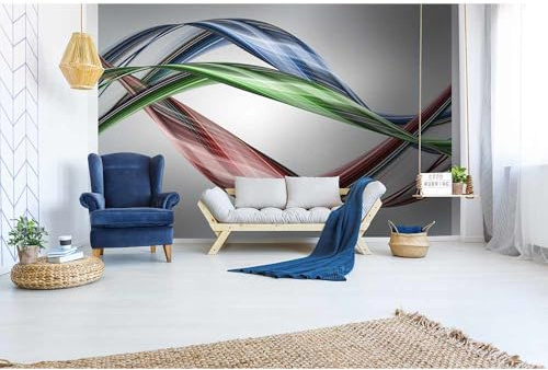 Papier peint intissé VAGUE BRILLANTE 375 cm x 250 cm | Tapisserie Murale XXL Poster Décoration - Salon Appartement - Photo d'art Tableaux Muraux | QUALITÉ SUPÉRIEURE - MADE IN EU - Y compris adhésif