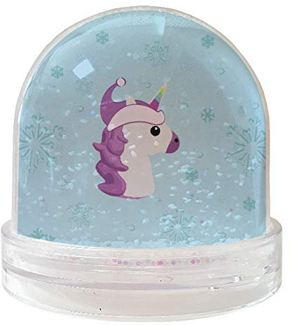 My Custom Style Palla Globo di Neve#Natale - Unicorno Natalizio#Neve 9x9cm