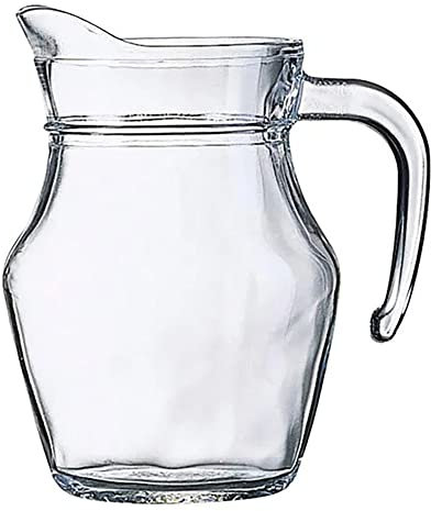 MGE - Jarra de agua con asa, jarra de cristal con caño vertedero – Jarra de té helado – Jarra de cristal – 500 ml