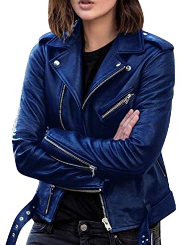 BAIXIAOCHI Giacca In Pelle Giacca Da Donna A Maniche Lunghe Abbigliamento Autunno E Inverno Giacca Corta In Pelle Sottile