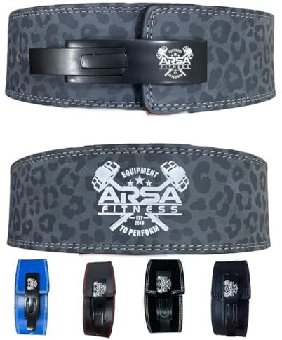 Arsa Fitness NAIBAKU PANTHER, verstellbarer Gewichthebergürtel für Männer und Frauen, echtes Rindsleder, für Powerlifting, Rückenstütze, Workout, Kreuzheben, Kniebeugen, 10 mm dick, 10,2 cm breit