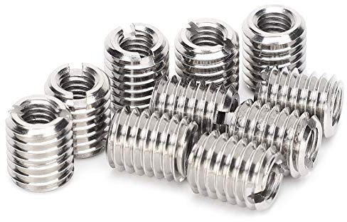 10er Set Gewindeeinsatz Reduziermutter M6x1,0 Innengewinde und M10x1,5 Außengewinde Selbstschneidende Einsatzmutter für die Reparatur von Gewindebohrungen