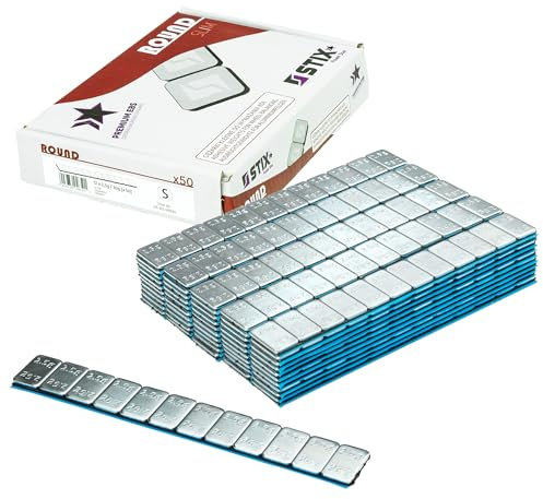 Stix Super Slim Klebegewichte Auswuchtgewichte 600 Stück 2,5g 30g Streifen 50 Stück verzinkt 2mm Höhe mit starker Klebefolie für Alufelgen