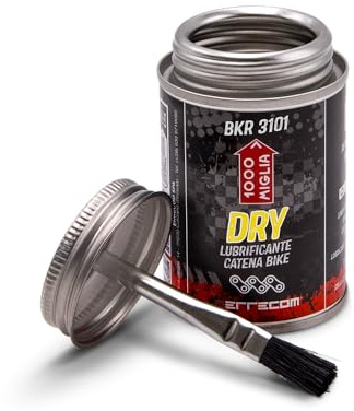1000 Miglia BKR 3101 Dry Lube Bike Chain, for Dry and Dusty Weather Conditions, All-In-One Can, Brush included – 120 ml