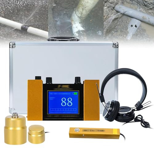 AUTUMFLATGAO Detector De Fugas De Agua En Tuberías Subterráneas, con Auricular, Instrumento De Detección De Fugas En Tuberías De Agua, Detector De Fugas En Tuberías De Agua Doméstica