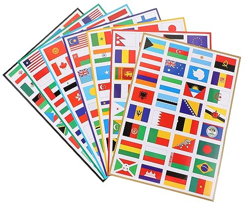 Vaguelly 224 Stück Aufkleber Mit Länderflaggen: Aufkleber Rund Um Die Welt Länderaufkleber Nationalflaggen-Gesichtsaufkleber Fußballaufkleber Vielseitig Einsetzbar