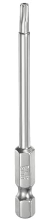 sourcing map T15 Embout Torx de sécurité 6,35 mm Tige hexagonale 7,6 cm de long en acier S2 Magnétique Inviolable Tête Torx avec trou pour perceuses de tournevis Retirez les vis de fixation