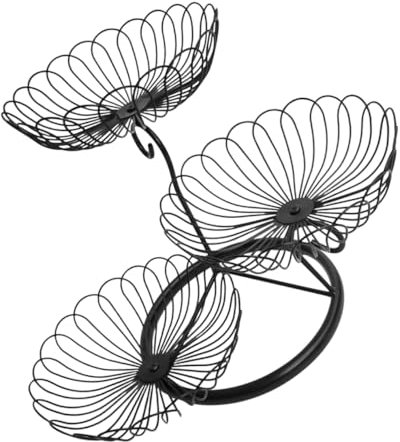 Amosfun Iron Art Fruit Storage Containers Wire Fruit Basket Tiered Bowl Hanging Snack Basket Compact Vegetable Holder