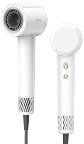 MOVA Turbo, sèche-cheveux haute vitesse : 110 000 RPM, 65 m/s, séchage instantané. 200M ions anti-frisottis, Ultra-léger 330 g, 8 modes, format compact pour maison et voyage