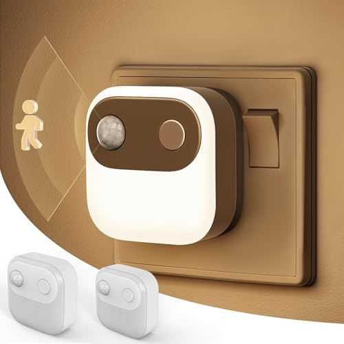 LOHAS-LED Motion Sensor Night Light, 2 Pack Night Light Plug in Wall | 30/60/100lm Brightness Adjustable
