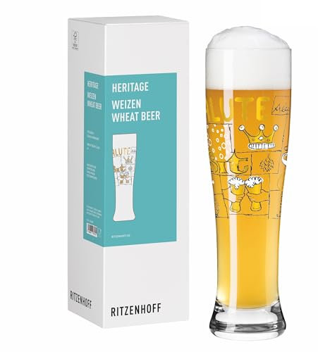 RITZENHOFF 8061002 - Vaso de cerveza de trigo (500 ml, serie Heritage, con motivo de juego y detalles dorados), fabricado en Alemania