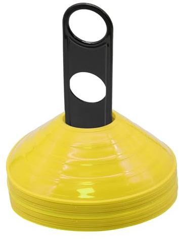 SPORTIKEL24 Markierhütchen 20er-Set – Gelb – Flexibles Trainingsset mit Tragehalter für Teamsport, Schule & Hundetraining