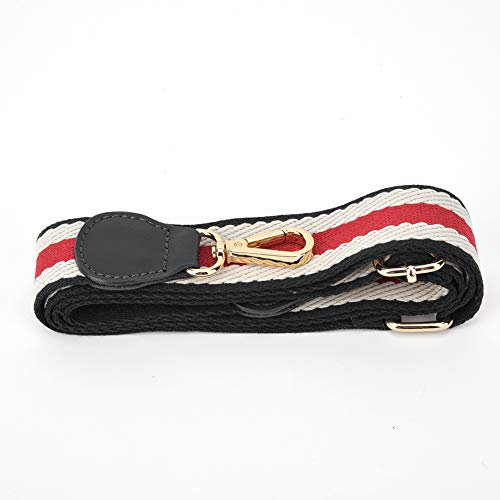 Baxnore Verstellbarer Leder-Schultergurt, 3,8 cm Doppelschicht Cowdelflatten-Schultergurt mit Schieberschnalle für Handtaschen Messengerbeutel Einkaufsbeutel 88-134 cm (14# Schwarzrot)