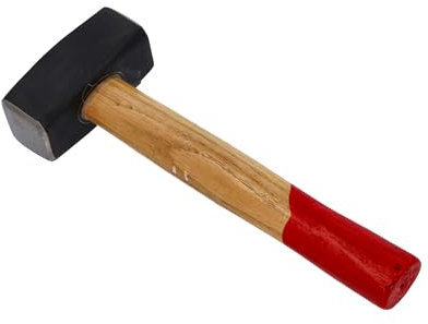 HRB Fäustel 1000 g mit Holzsstiel, Hochwertiger Hammer mit Stahlkopf - Geschliffene Bahnen Abbruchhammer Vorschlaghammer Stemmhammer