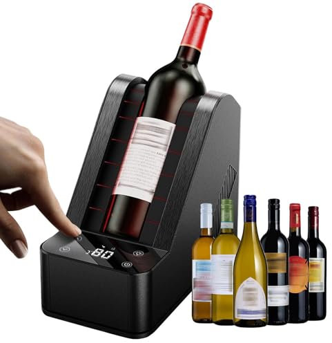 Electric Wine Chiller for Single Bottle, Portable Bottle Wine Cooler, Touch Screen Control, 0-20°C Adjustable Cooling, Single Bottle Cooler for 750ml Wine, for The Wine Lover
