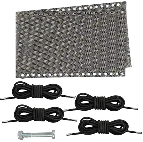 FortuneGlobe Reservduk för solstol med 4 elastiska rep (svart diamant 160 × 43 cm), ersättningstyg för noll gravitationsstol, hopfällbar stol, trädgård, vilstol, utomhus, tyg