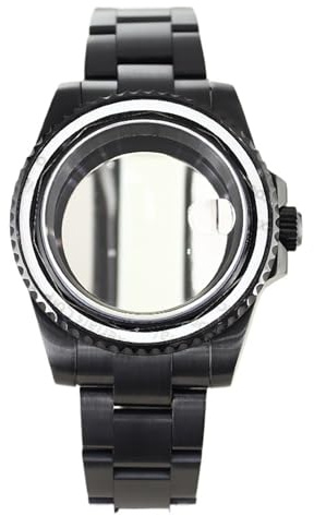 YELEMEABHB 40 mm herrklocka, armband med safirglas for NH35 NH36 8215 2824 PT5000-urverk, 28,5 mm, designstil, delar Klockfodral(Glass Bottom Cover 1,Eta 2824)