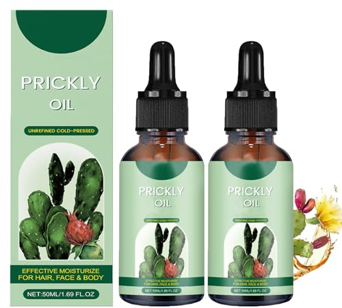 Cactus Serum Oil, For Face, Body & Hair, Reduces Fine Lines, Restores Elasticity, Deeply Moisture, Natural Firming Anti-Aging, Moisturize Dry Hair, Reduce Frizz and Breakage (2pcs)