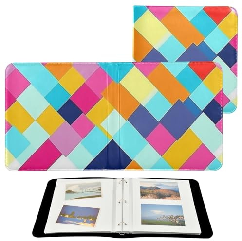 Gingham - Álbum de fotos de colores para álbumes de fotos, páginas autoadhesivas, 4 x 6