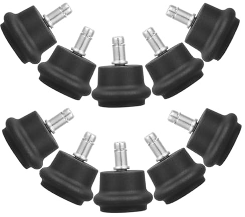 AUTSUPPL 10 pièces Lot Roulettes Fixes pour Chaise Bureau Glissières Antidérapantes Nylon Résistantes pour Tapis et Sols Durs Installation Facile Stabilité Renforcée pour Mobilier de