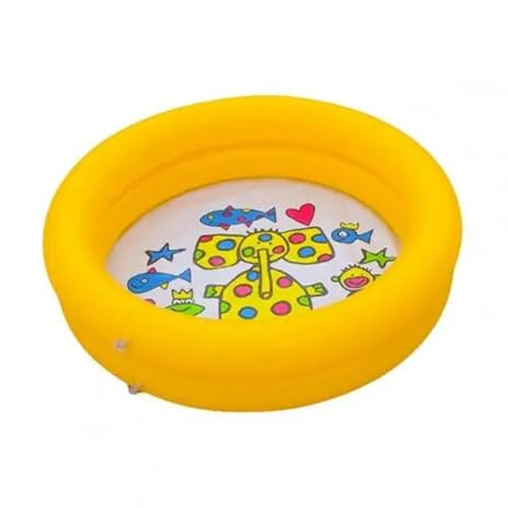 Piscina gonfiabile estiva in PVC tonda spessa e gonfiabile(Yellow)