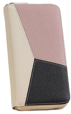 YUGSHNKFC Elegante portafoglio a fisarmonica per donne e uomini con grande capacità e slot per carte di credito, supporto sicuro portatile da donna, Latte