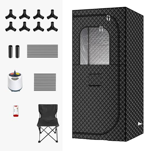 Tente De Sauna, Sauna Vapeur Pour Maison Pour Adultes, Full Body Sauna, 1200w, 2l Steamer, Sauna Détente Musculaire, Pliable, Avec Chaise Et Télécommande(80cm(31.4in))