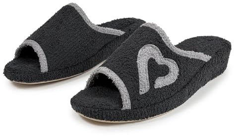 JOMIX Sandales Femme Talon Compensé Maison Été Chaussures Semelle Liège Chaussons Éponge Ouverte Anatomiques Souple Orthopédiques Élégantes Noir 38