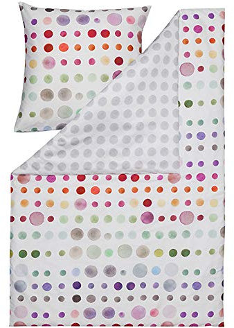 Estella Bettwäsche Spot 4709 958 Bunt Punkte Tupfen Mako-Satin 135x200 cm + 80x80 cm