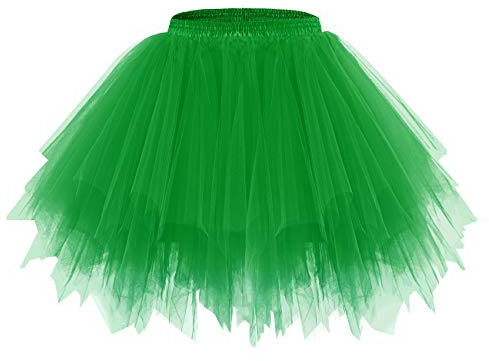 bridesmay Damen Tüll Tutu Rock, Rockabilly Karneval Petticoat Unterrock | Dreilagiger elastischer Tüllrock mit breitem Taillengummi. Geeignet für Ballett, Festivals & Vintage-Kostüme