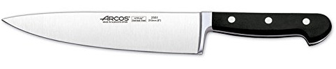 Arcos Serie Clasica - Cuchillo Cocinero - Hoja de Acero Inoxidable Forjado NITRUM 210 mm - Mando de Polioximetileno (POM) Color Negro