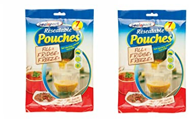 Sealapack Lot de 14 Sachets Refermables Sac de Congélation pour Frigo Congélation 1 l