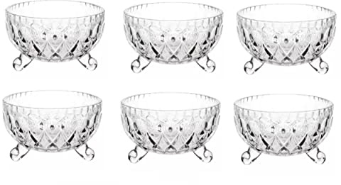 Set of 6 Ice Cream Sundae Glass Footed Dessert Trifle Cocktail Fruit Salad Dishe