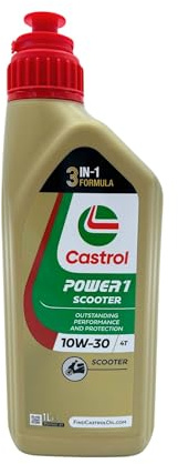 Huiles moteur motos et scooters lubrifiant Castrol Power 1 scooter 4T 10W30 avec porte-clés tire-bouchon 4x1lt