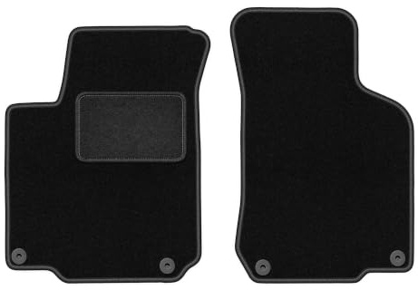 Tapis Avant Noirs pour Volkswagen New Beetle coupé, Cabriolet (1997-2020) | Convient pour coupé/cabriolet ; tapis en velours (polypropylène), environ 6,5 mm ; antidérapant, fixations pré-montées (type
