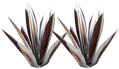 TGRTY Gran Agave de Metal DIY, Adornos creativos de Hierro Forjado con Flores, Plantas de Agave de Metal para estacas de jardín y césped, 2 uds.