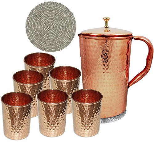 Aakrati Kupferkrug, 54 fl.Oz, Kupfer/Bronze, handgefertigt, strapazierfähig, Set, rustikal, antik, lässig, Moscow Mule, Cocktails, Geschenke