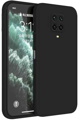 Topme Funda para Redmi Note 9S / Note 9 Pro (6.67 Inches) Carcasa Caja Case Estuche, Funda Protectora de Piel de Silicona TPU - Negro