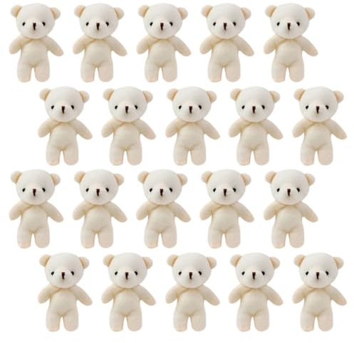 TOYANDONA 20 Uds. Mini Osos De Peluche Mini Oso Articulado Muñecos De Osos Pequeños Juguetes De Peluche para Llavero DIY Recuerdos De Fiesta De Cumpleaños Y Graduación