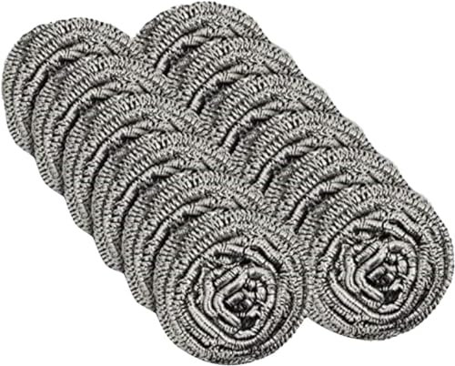 Estropajos de acero inoxidable, 12 unidades, alambre de metal resistente, apto para lavavajillas, ideal para limpieza de platos, fregadores de cocina y restaurantes domésticos, estropajos