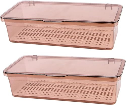 NobeOnbe 2pcs Besteck Aufbewahrungsbox, Essstäbchen Korb Küche Besteck Boxen, Silberbesteck Halter Kunststoffbehälter mit Deckel, Geschirr Aufbewahrungsbox für Löffel Messer Gabeln,B