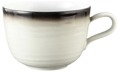 Seltmann Weiden Terra Milchkaffeetasse, 400 ml, Cappuccinotasse mit spiralförmigem Relief, Spülmaschinen- und mikrowellenfest, Porzellan, Corso