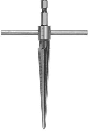 sourcing map T Hand Tapered Reamer Tool 1/8-1/2 (3-13mm) 6 Fluted Chamfer Bridge Pin Hole Handheld Metal Taper Reamers with T-Handle for Woodworker Guitar Luthier Deburring Tools