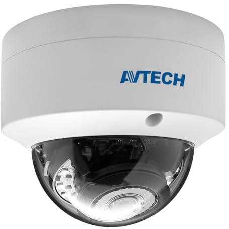 Avtech 635037 Telecamera IP Dome Lente Motorizzata H.265 IR da 5 MP IP66 Rilevamento Basato su AI, DGM5345GCATP