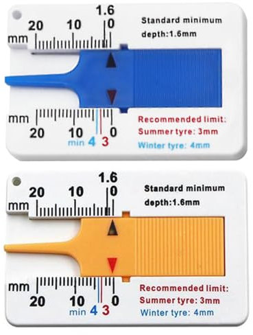 2 misuratori di profondità per pneumatici, misuratore di profondità per pneumatici, 0-20 mm, misuratore di profondità per pneumatici, per auto, furgone, camion, fuoristrada, moto, pneumatici